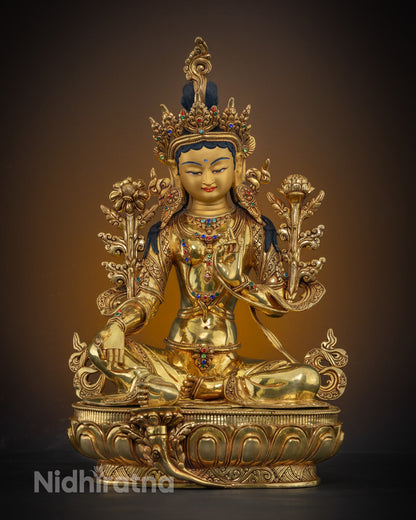 Green Tara Statue | Mastercrafted by Nepalese Artist