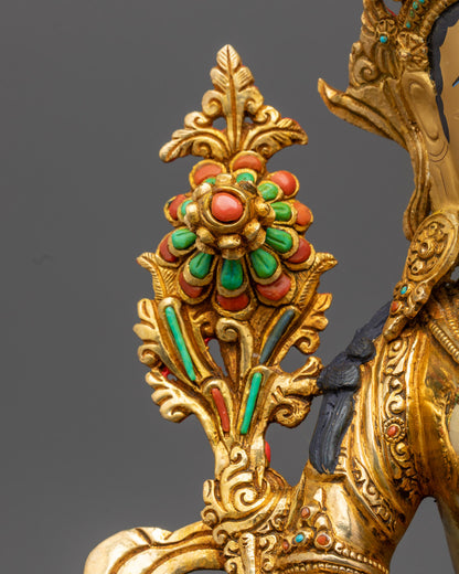 Green Tara Statue | Hand-Carved Tibetan Sculpture