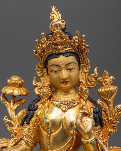Green Tara Statue | Sacred Tibetan Buddhist Sculpture