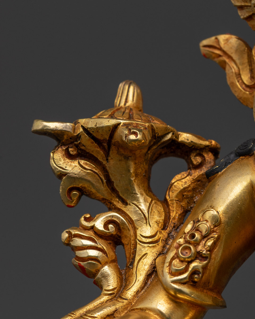 Tibetan Green Tara Statue | 24K Gold Copper Sculpture