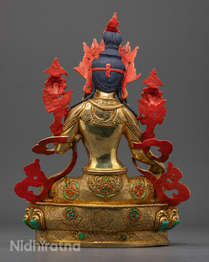 Green Tara Statue | Hand-Carved Tibetan Sculpture