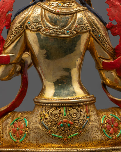 Green Tara Statue | Hand-Carved Tibetan Sculpture