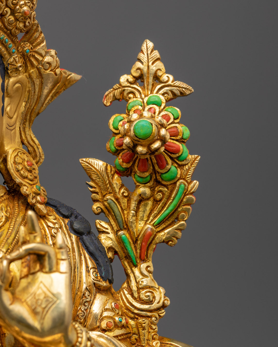 Green Tara Statue | Hand-Carved Tibetan Sculpture