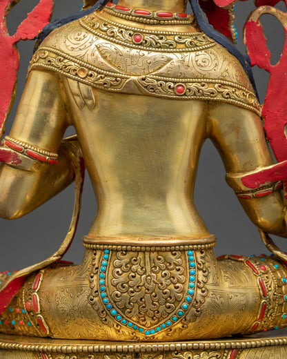 Green Tara (Sgrol-ljang) Statue | Handcrafted Buddhist Sculpture