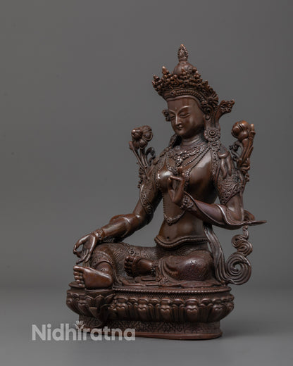 Green Tara Statue | Spiritual Home Decor from Nepal