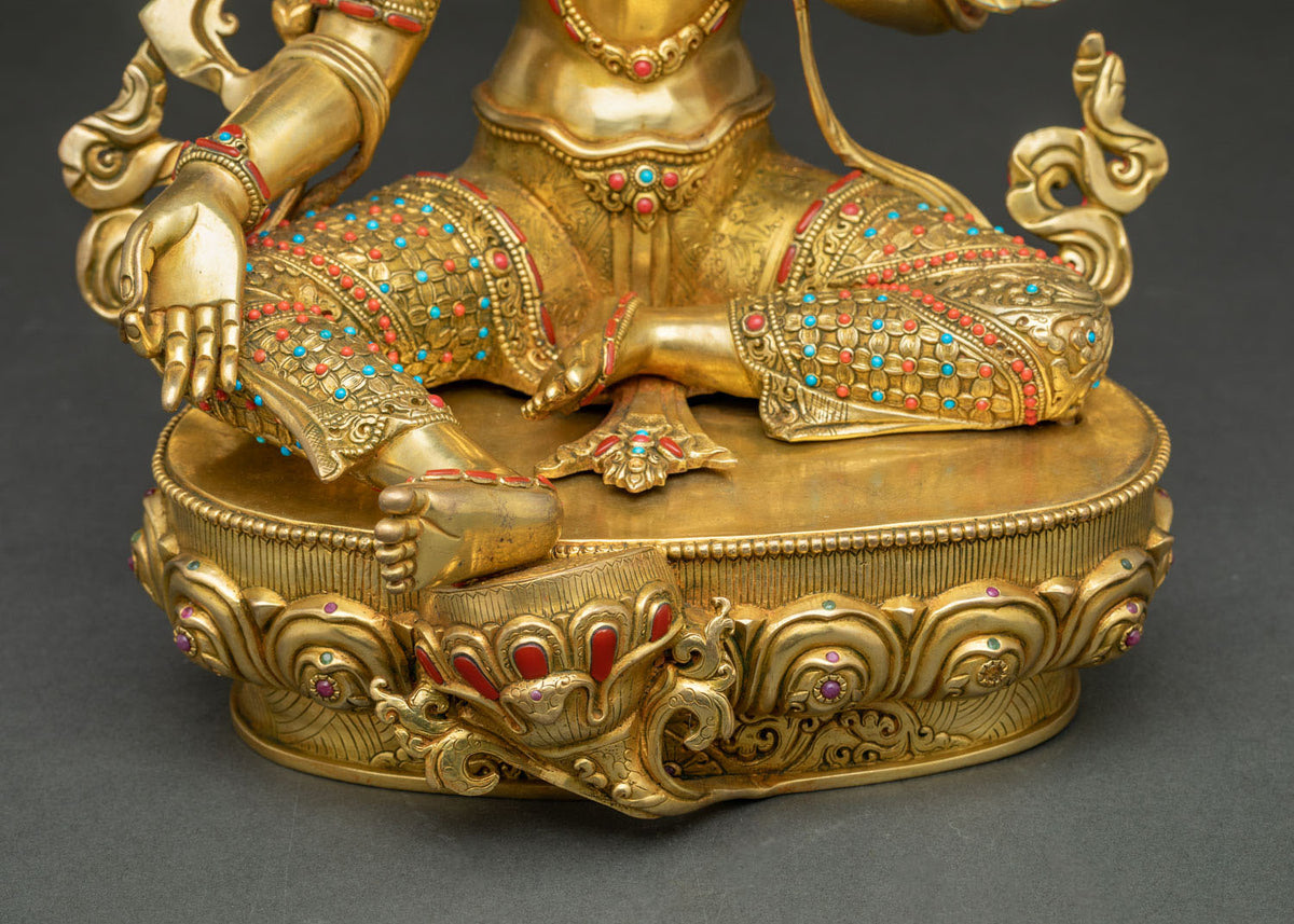 Green Tara (Sgrol-ljang) Statue | Handcrafted Buddhist Sculpture