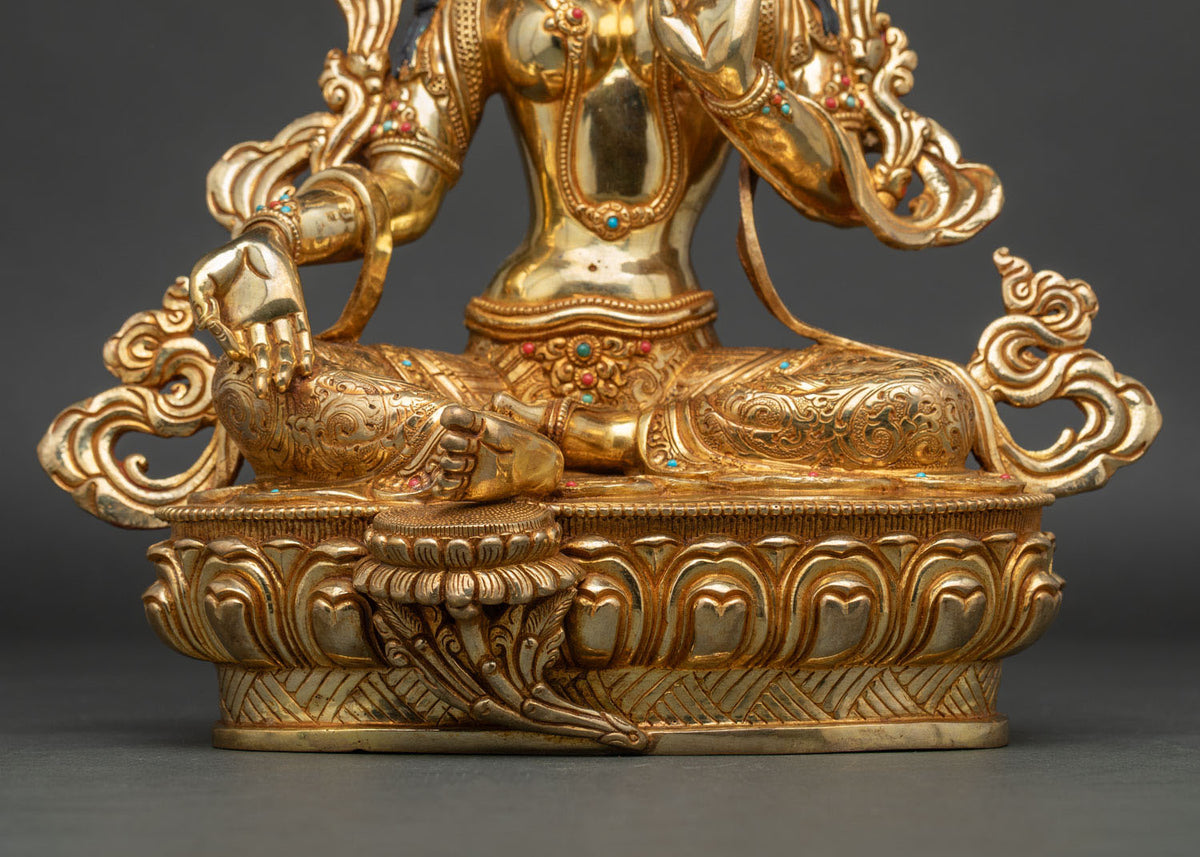 Handcrafted Green Tara Statue | Liberator from The Eight Great Fears