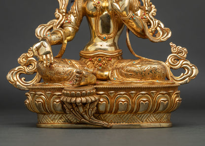 Handcrafted Green Tara Statue | Liberator from The Eight Great Fears