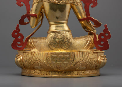 Handcrafted Green Tara Statue | Buddhist Sculpture for Altar Decor