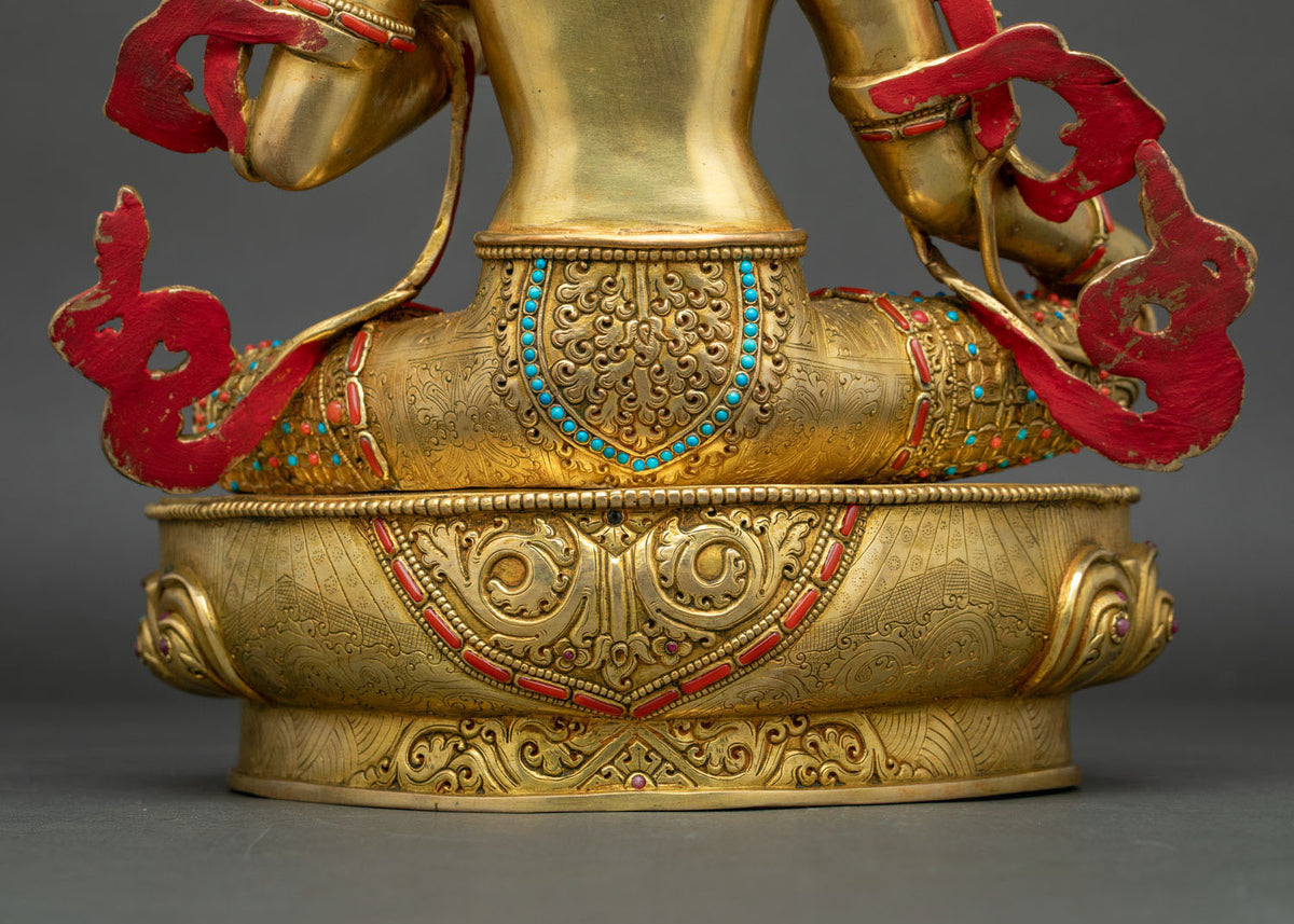 Green Tara (Sgrol-ljang) Statue | Handcrafted Buddhist Sculpture