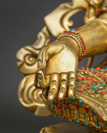 Green Tara (Sgrol-ljang) Statue | Handcrafted Buddhist Sculpture