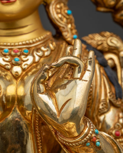 Handcrafted Green Tara Statue | Liberator from The Eight Great Fears