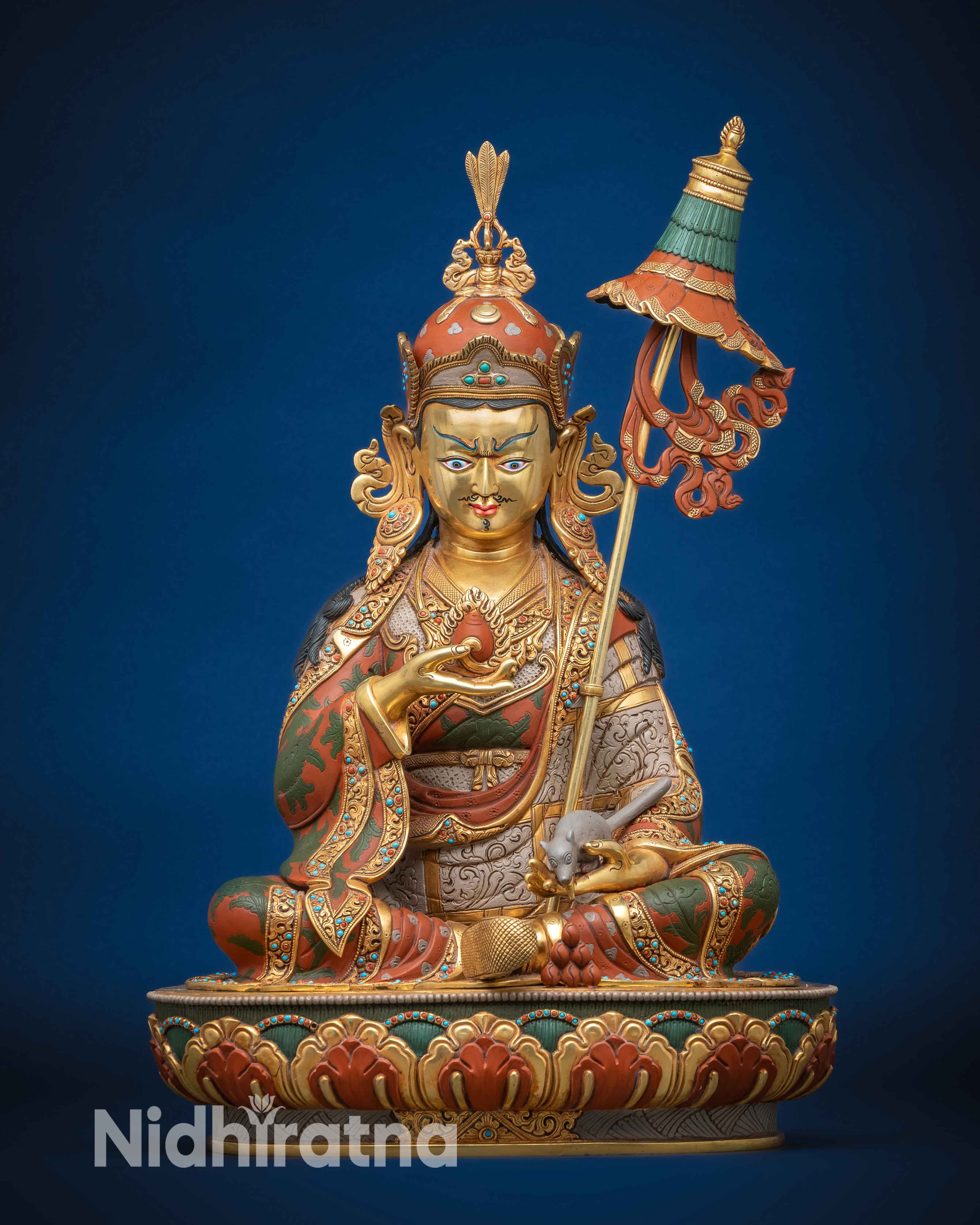 Guru Orgyen Norlha Statue Collection — handcrafted Nepalese Buddhist statues of Guru Padmasambhava in his wealth-bestowing form