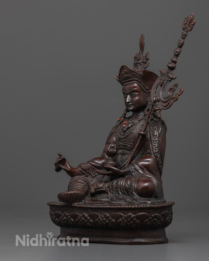 Oxidized Guru Rinpoche Statue: Himalayan Scared Art