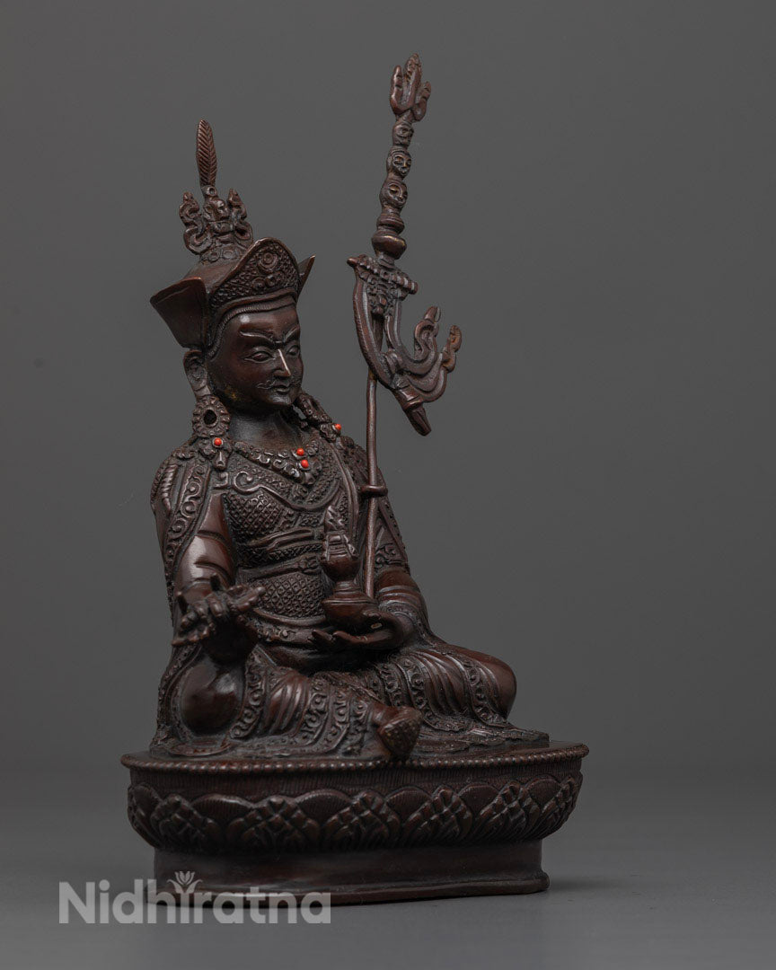 Oxidized Guru Rinpoche Statue: Himalayan Scared Art