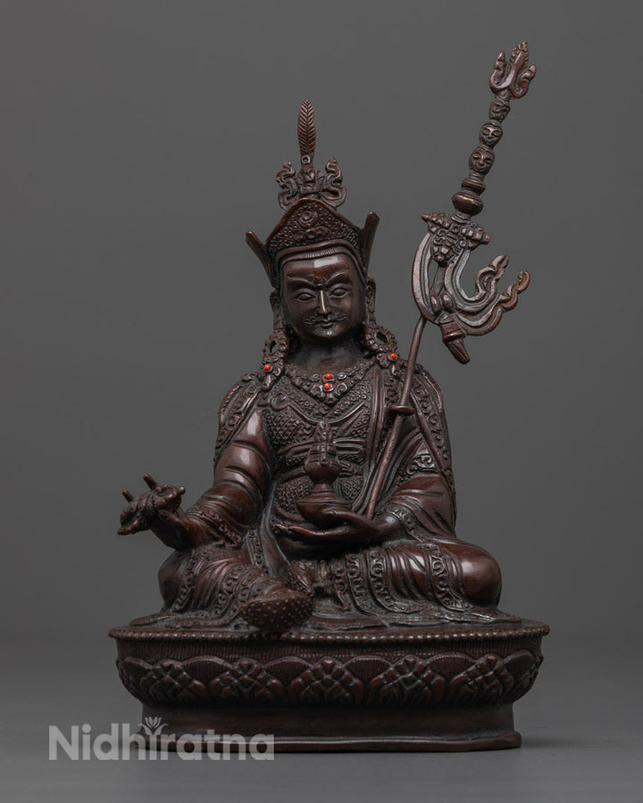 Oxidized Guru Rinpoche Statue: Himalayan Scared Art