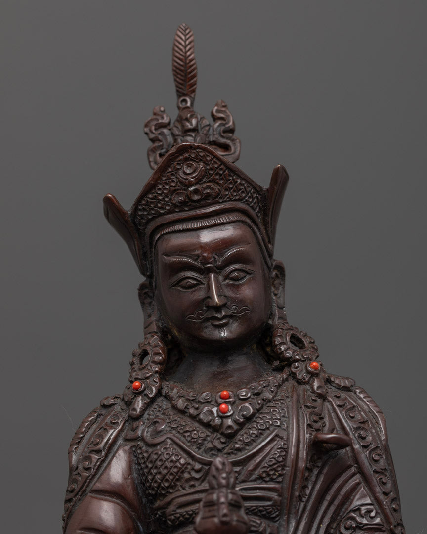 Oxidized Guru Rinpoche Statue: Himalayan Scared Art