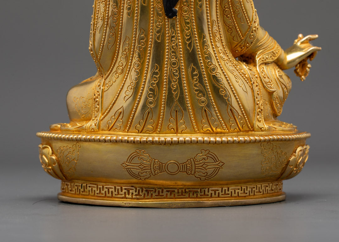 Guru Padmasambhava Buddhist Sculpture | Gilded in pure 24k Gold