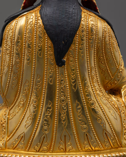 Guru Padmasambhava Buddhist Sculpture | Gilded in pure 24k Gold