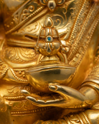 Guru Padmasambhava Buddhist Sculpture | Gilded in pure 24k Gold