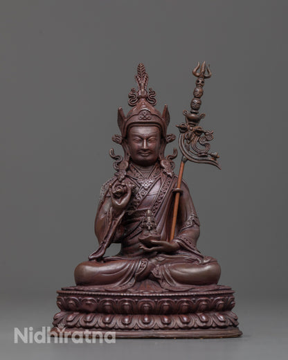 Full view of Nepalese Tsokye Dorje statue for altar, meditation, and Vajrayana practice, machine-made with oxidized finish