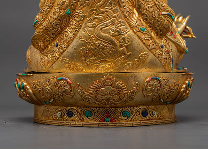 Premium Guru Rinpoche Statue | Traditionally Hand-carved Tibetan Idol