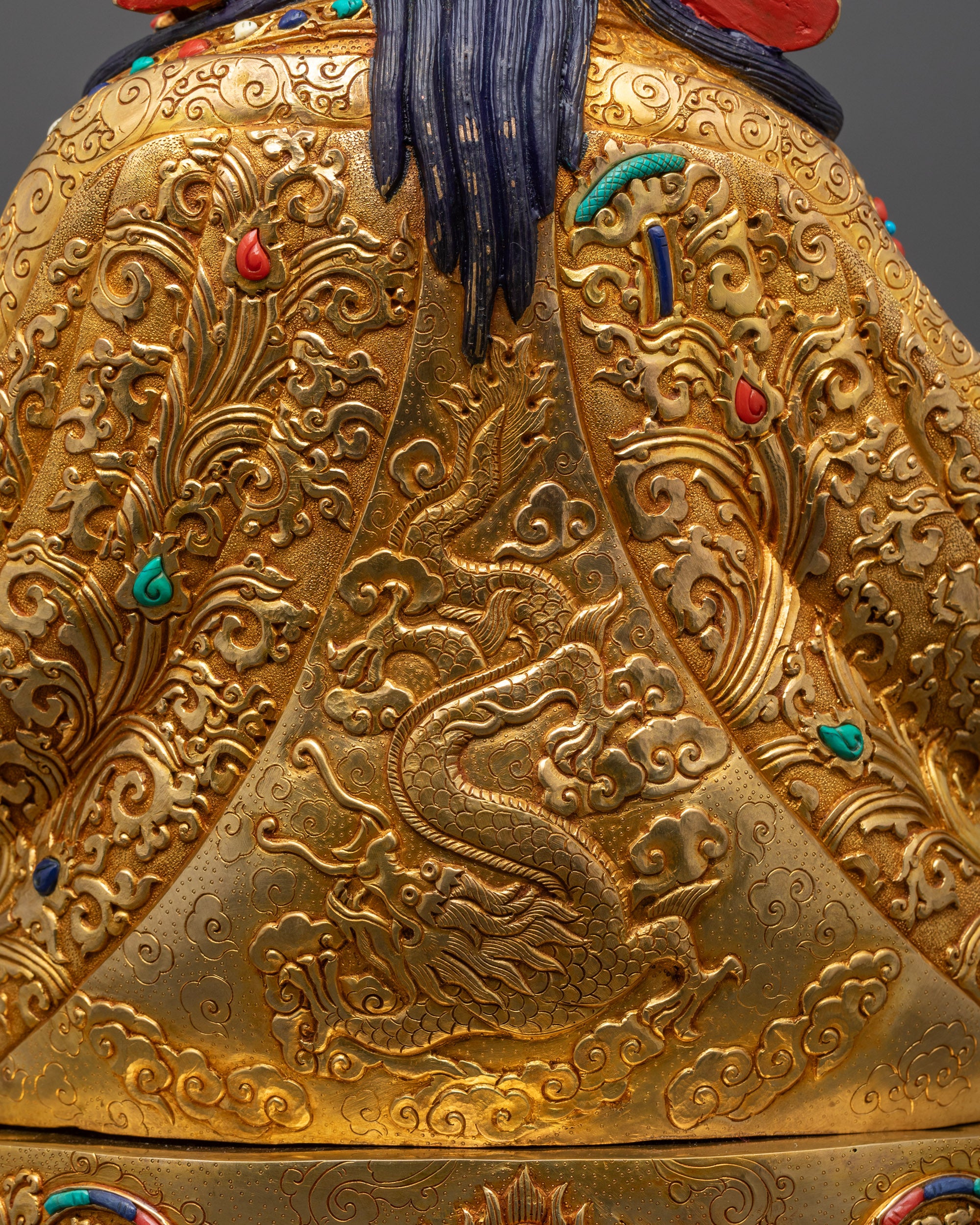 Premium Guru Rinpoche Statue | Traditionally Hand-carved Tibetan Idol