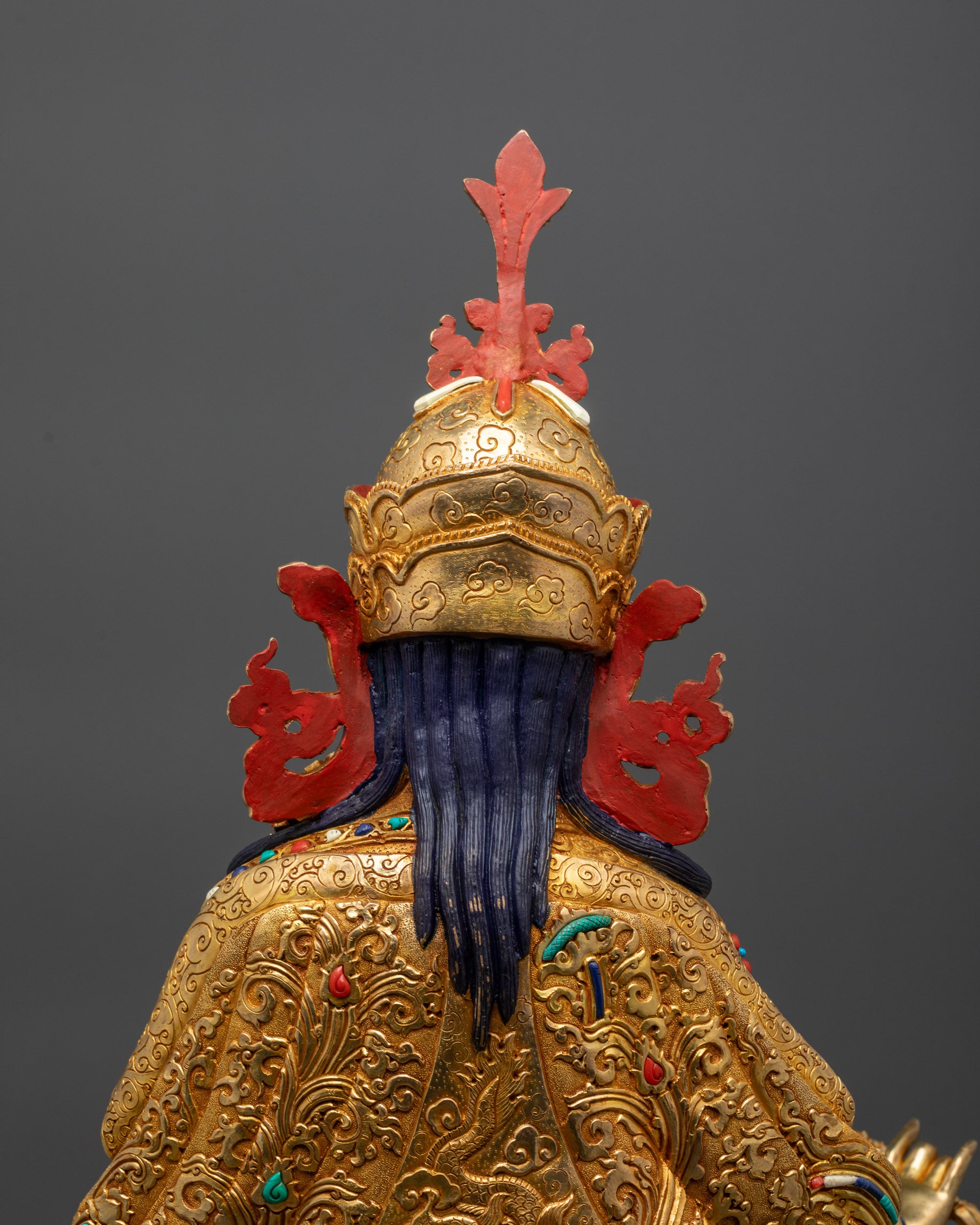 Premium Guru Rinpoche Statue | Traditionally Hand-carved Tibetan Idol