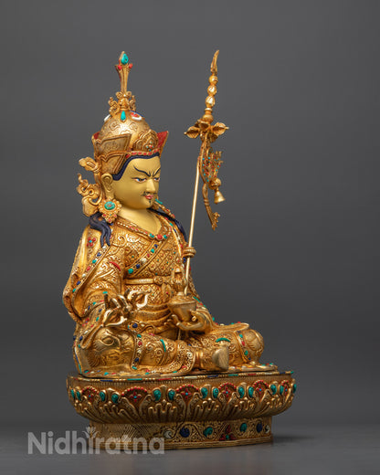 Premium Guru Rinpoche Statue | Traditionally Hand-carved Tibetan Idol