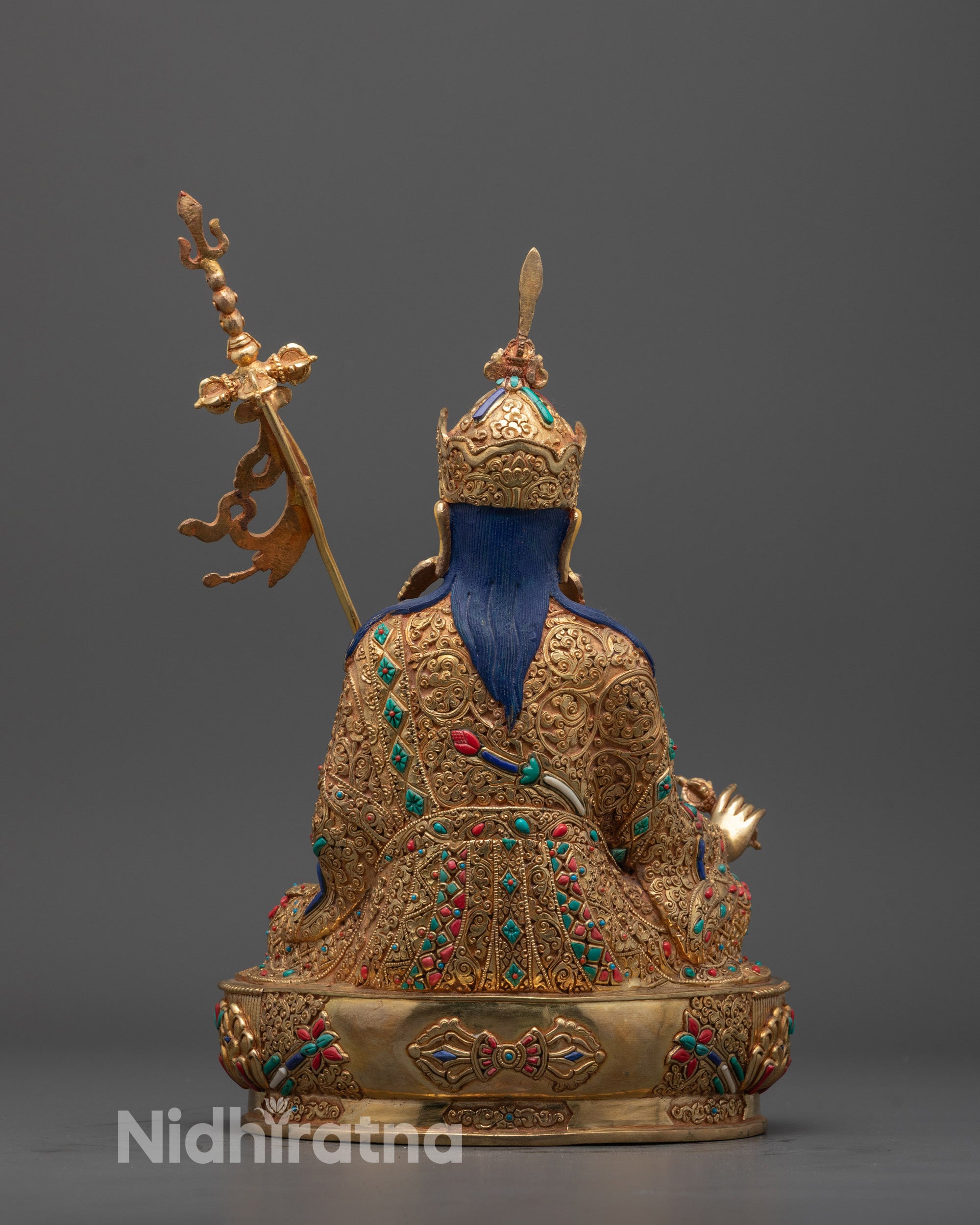 Tantric Guru Rinpoche Statue | Hand-Carved Buddhist Master Sculpture