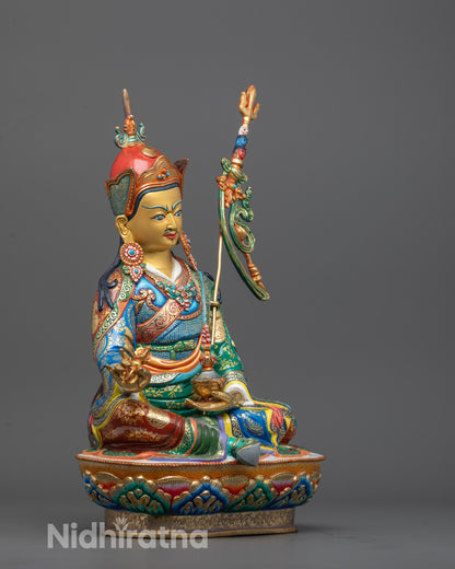 Nepalese Guru Rinpoche Statue | Spiritual Tibetan Buddhist Sculpture