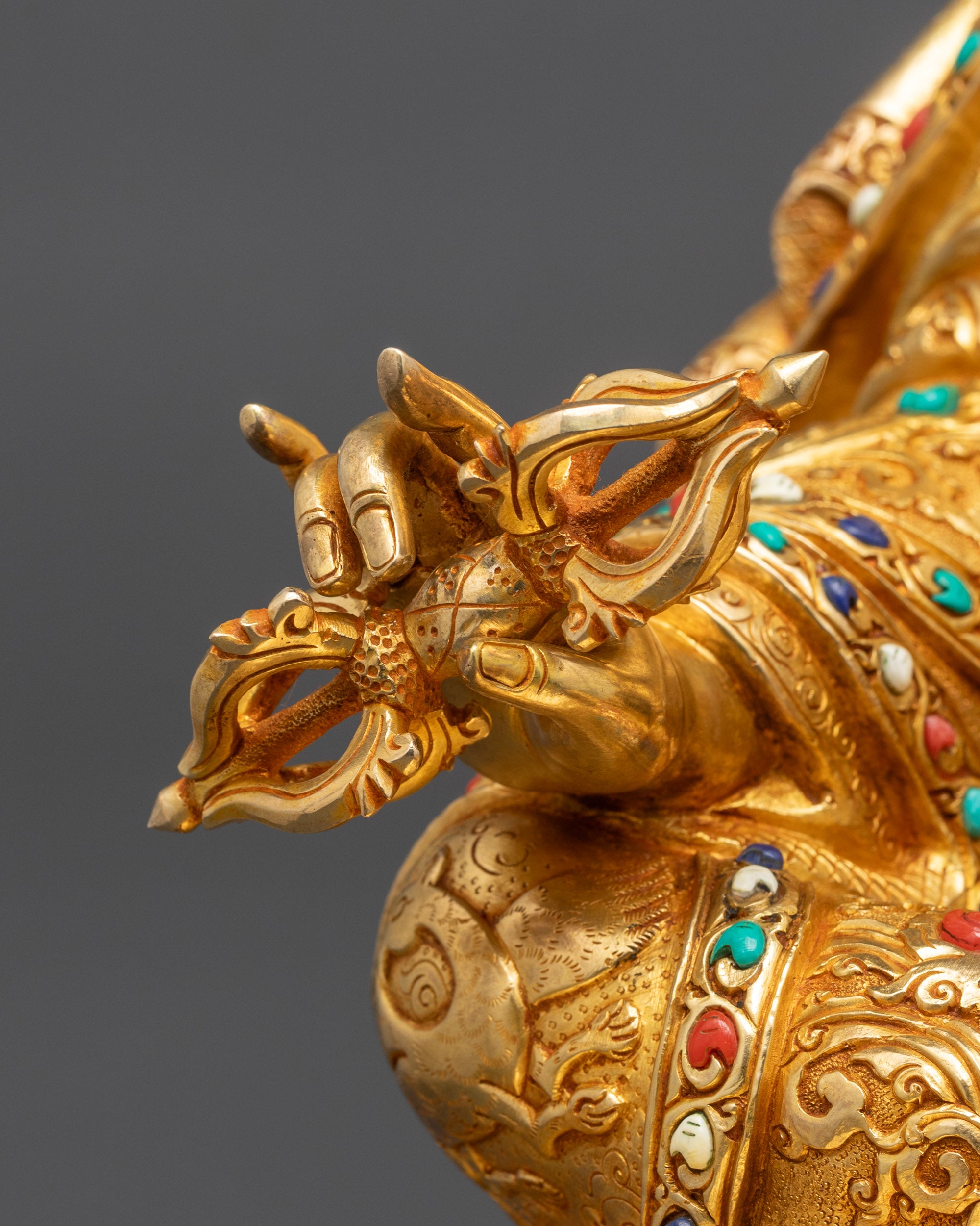 Premium Guru Rinpoche Statue | Traditionally Hand-carved Tibetan Idol