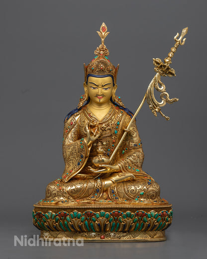 Guru Tsokye Dorje Statue | 24k Gold-Gilded Buddhist