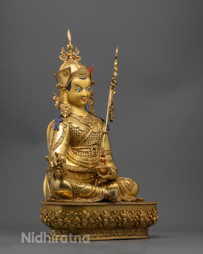 Guru Rinpoche Statue | Premium 24k Fire-Gilded Sculpture