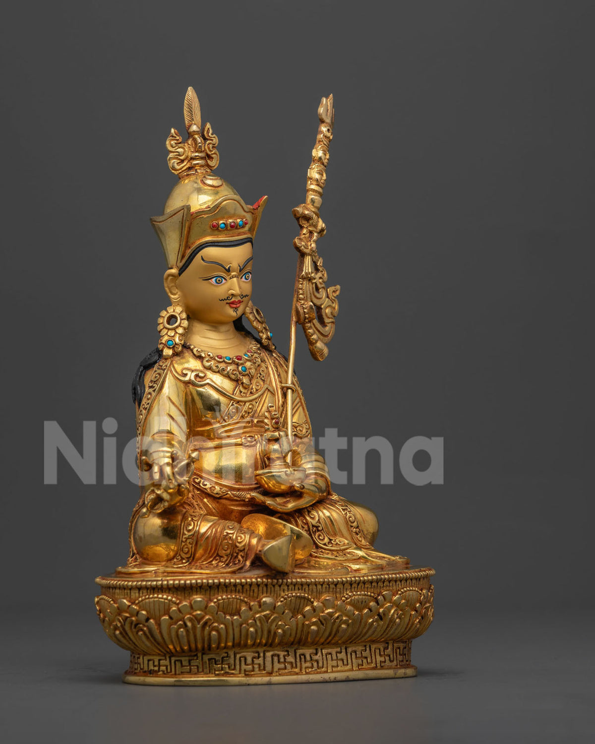Gold-Gilded Guru Rinpoche Statue | Embodiment of Enlightenment