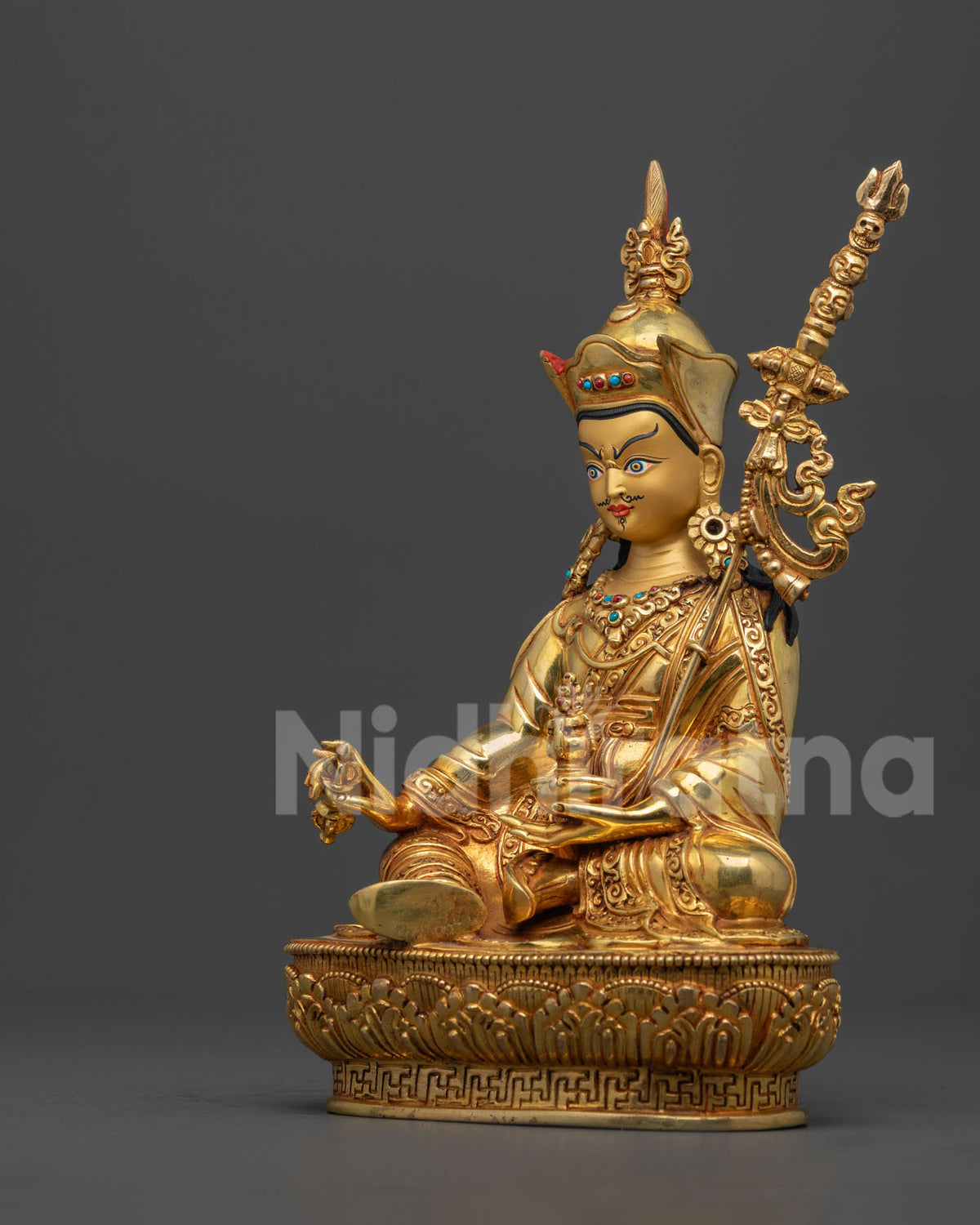 Gold-Gilded Guru Rinpoche Statue | Embodiment of Enlightenment