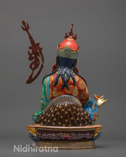 Nepalese Guru Rinpoche Statue | Spiritual Tibetan Buddhist Sculpture