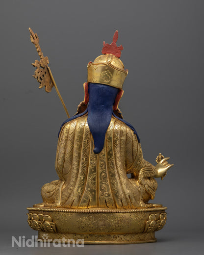 Guru Rinpoche Statue | Tibetan Premium piece in Gold