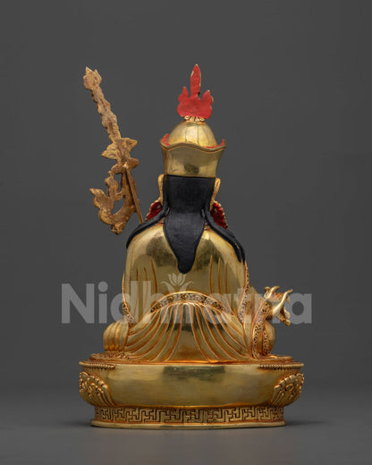 Gold-Gilded Guru Rinpoche Statue | Embodiment of Enlightenment