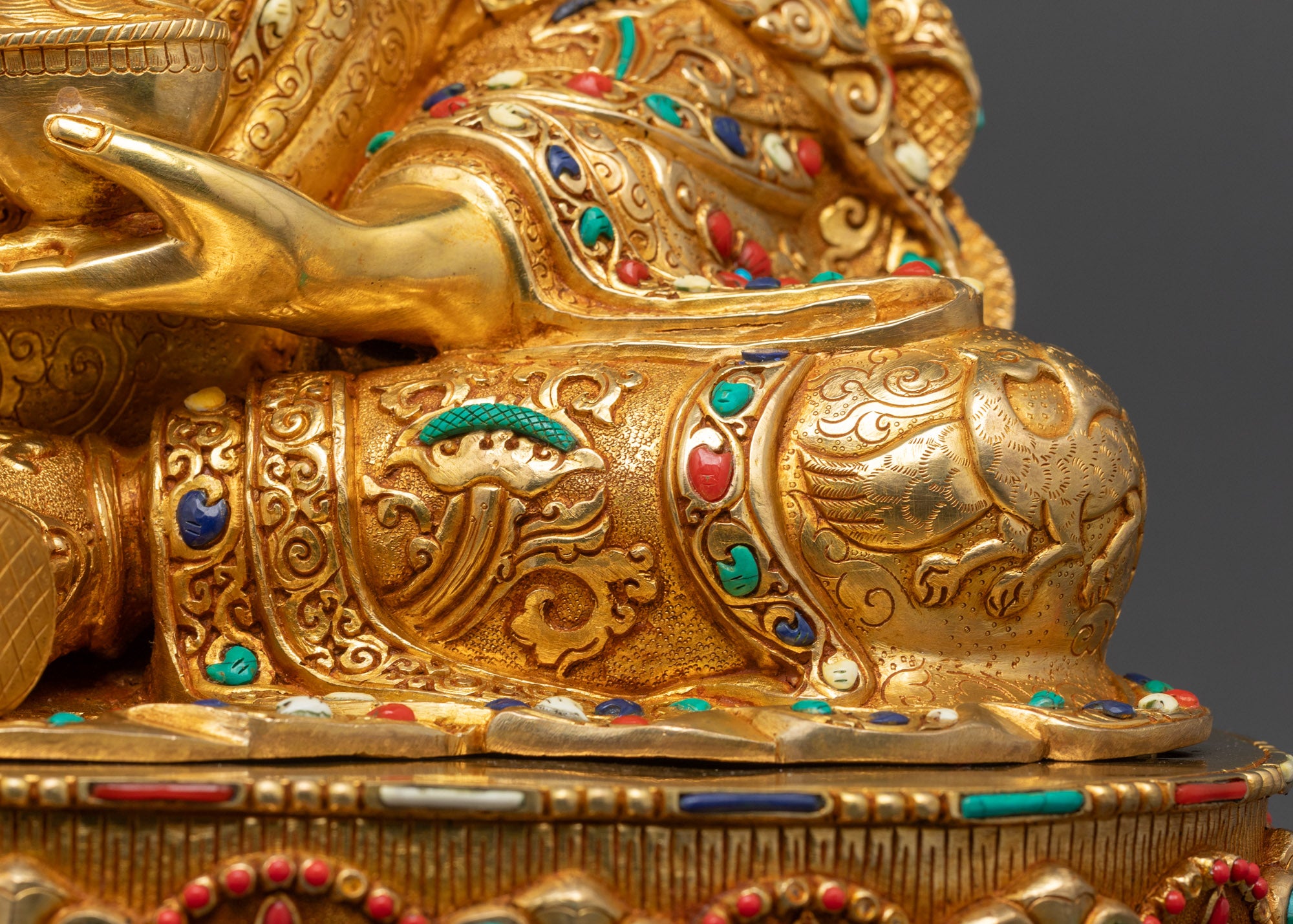 Premium Guru Rinpoche Statue | Traditionally Hand-carved Tibetan Idol