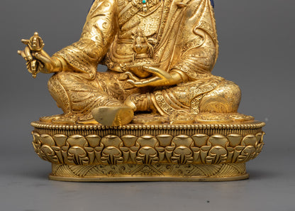 Guru Rinpoche Statue | Tibetan Premium piece in Gold