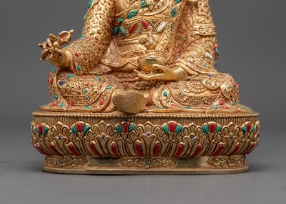 Tantric Guru Rinpoche Statue | Hand-Carved Buddhist Master Sculpture