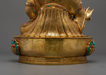 Nepalese Guru Rinpoche Statue | Himalayan Art in Gold