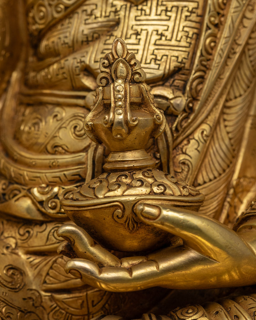 Guru Rinpoche Statue | Tibetan Premium piece in Gold