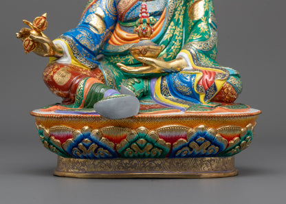 Nepalese Guru Rinpoche Statue | Spiritual Tibetan Buddhist Sculpture