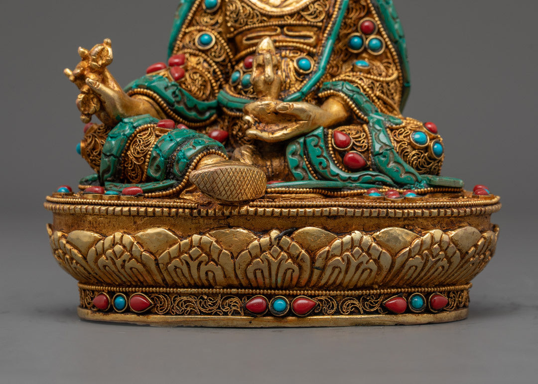 Guru Rinpoche Statue in 24k Fire-Gilded Copper