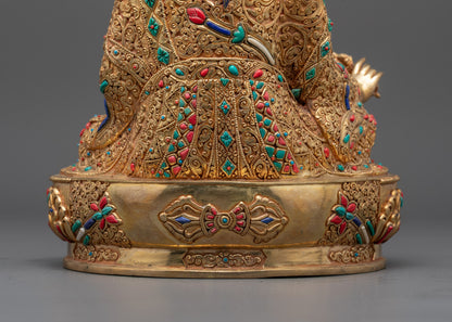 Tantric Guru Rinpoche Statue | Hand-Carved Buddhist Master Sculpture