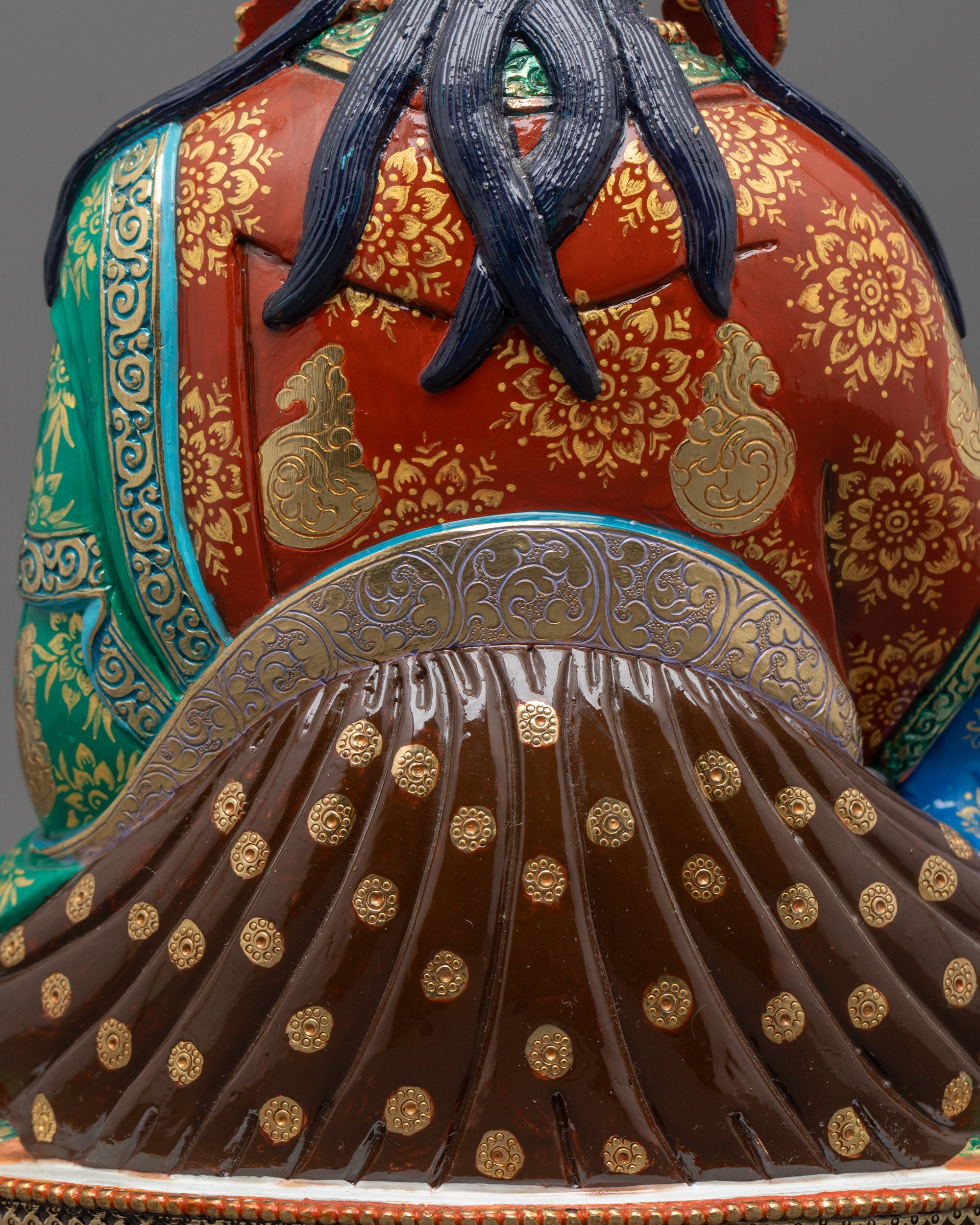 Nepalese Guru Rinpoche Statue | Spiritual Tibetan Buddhist Sculpture