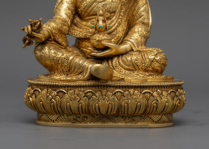 24k Gold Gilded Guru Rinpoche Statue