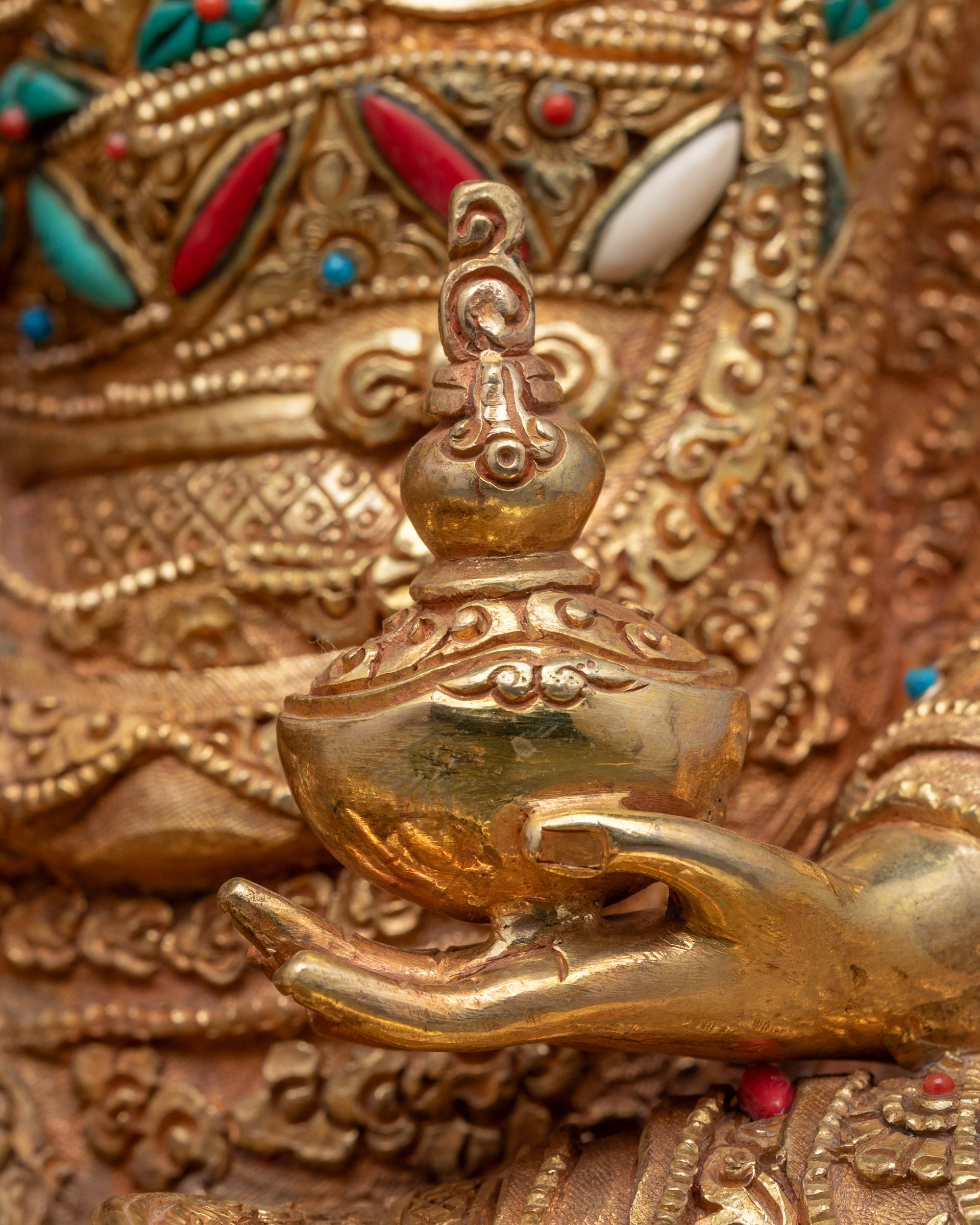 Tantric Guru Rinpoche Statue | Hand-Carved Buddhist Master Sculpture